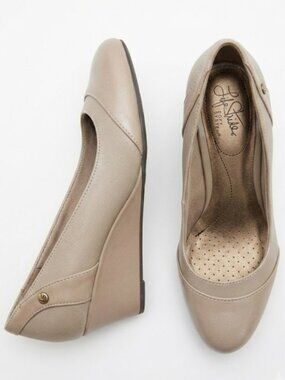 Beige Wedge Pumps